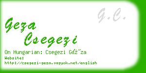 geza csegezi business card